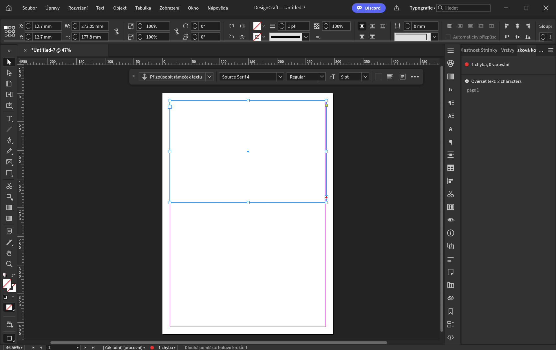 [Bug Report] [DesignCraft] Error in a text frame · Issue #1253 ...